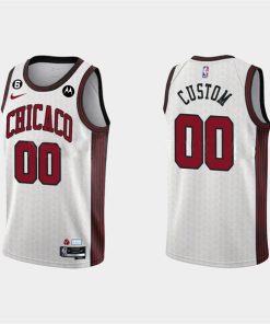 Custom Chicago Bulls Active Player 2022-23 White City Edition Stitched Basketball Jersey