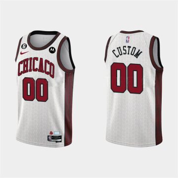 Custom Chicago Bulls Active Player 2022-23 White City Edition Stitched Basketball Jersey