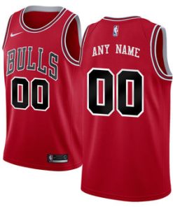 Custom Chicago Bulls Red Swingman Icon Edition Jersey