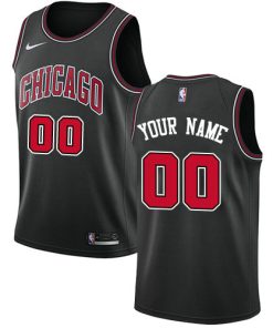 Custom Chicago Bulls Swingman Black Statement Edition Jersey