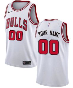 Custom Chicago Bulls Swingman White Association Jersey