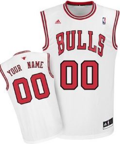 Custom Chicago Bulls White Jersey