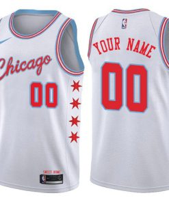 Custom Chicago Bulls White City Edition Jersey