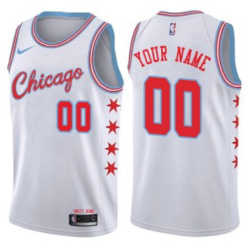 Custom Chicago Bulls White City Edition Jersey