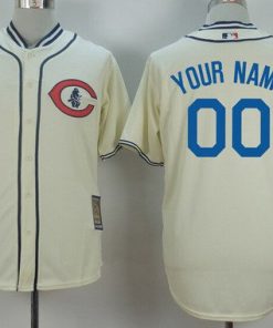 Custom Chicago Cubs 1929 Turn Back The Clock Cream Jersey