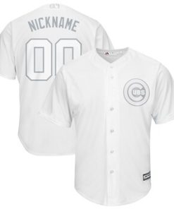 Custom Chicago Cubs 2019 Players' Weekend Cool Base Roster White Jersey