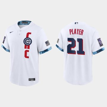 Custom Chicago Cubs 2021 All-star Game Cool Base Jersey White