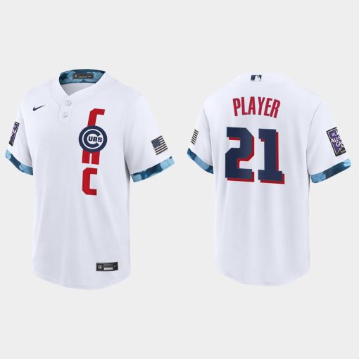 Custom Chicago Cubs 2021 All-star Game Cool Base Jersey White