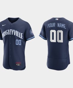 Custom Chicago Cubs 2021 City Connect Flex Base Jersey Navy