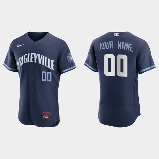 Custom Chicago Cubs 2021 City Connect Flex Base Jersey Navy