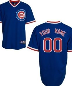 Custom Chicago Cubs Blue Throwback Jersey