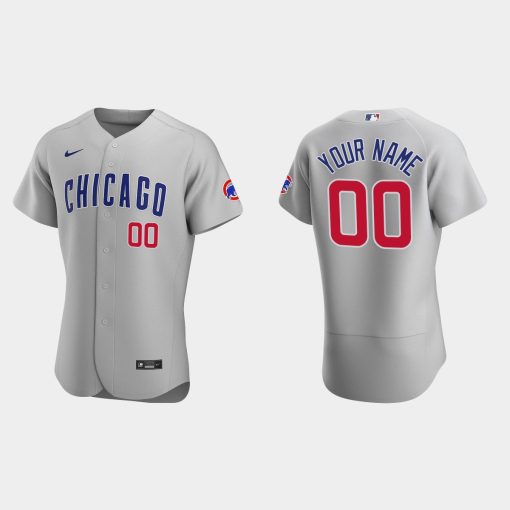 Custom Chicago Cubs Gray Flex Base 2020 Road Jersey