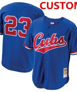 Custom Chicago Cubs Royal Blue Throwback Mesh Batting Practice Jersey