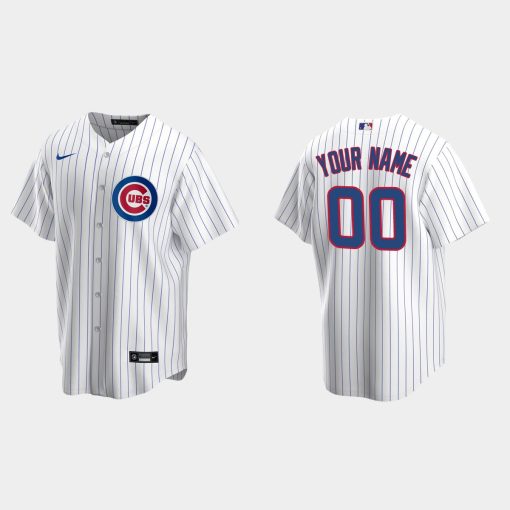 Custom Chicago Cubs White Cool Base Home Jersey