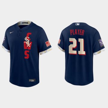 Custom Chicago White Sox 2021 All-star Game Cool Base Jersey Navy