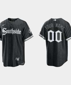 Custom Chicago White Sox 2021 City Connect Cool Base Jersey Black