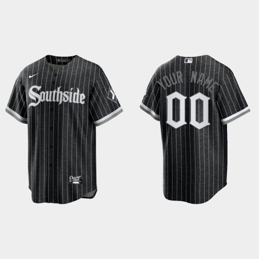 Custom Chicago White Sox 2021 City Connect Cool Base Jersey Black