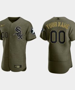 Custom Chicago White Sox 2021 Salute To Service Digital Camo Jersey Green