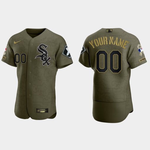 Custom Chicago White Sox 2021 Salute To Service Digital Camo Jersey Green