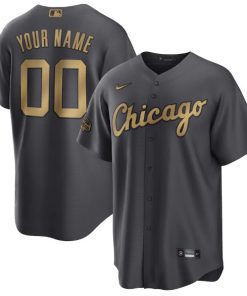 Custom Chicago White Sox Active Player Charcoal 2022 All-star Cool Base Stitched Baseball Jersey