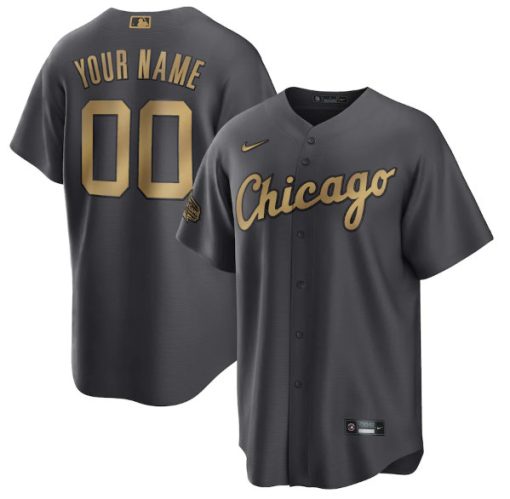 Custom Chicago White Sox Active Player Charcoal 2022 All-star Cool Base Stitched Baseball Jersey