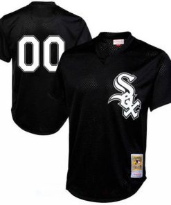 Custom Chicago White Sox Black Mesh Batting Practice Throwback Cooperstown Collection Baseball Jersey