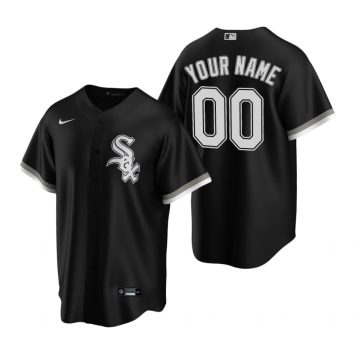 Custom Chicago White Sox Black Cool Base Jersey