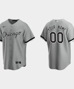 Custom Chicago White Sox Cool Base Jersey Gray