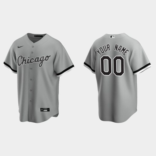 Custom Chicago White Sox Cool Base Jersey Gray