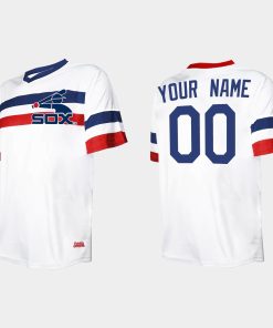 Custom Chicago White Sox Cooperstown Collection V-neck Jersey White