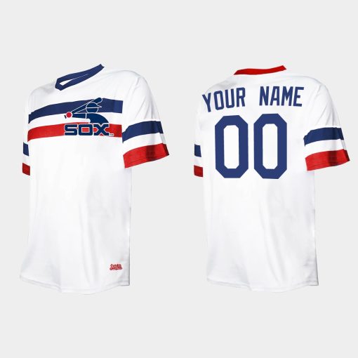 Custom Chicago White Sox Cooperstown Collection V-neck Jersey White