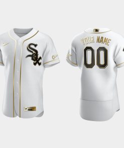 Custom Chicago White Sox Flex Base Golden Edition Jersey White