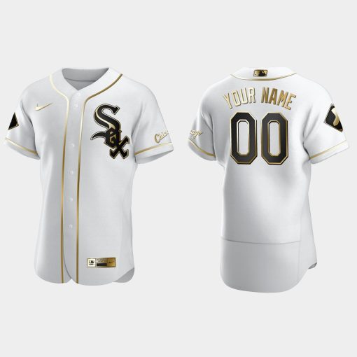 Custom Chicago White Sox Flex Base Golden Edition Jersey White