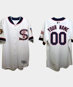 Custom Chicago White Sox Independence Day 1917 Throwback Jersey White