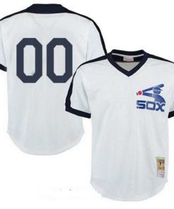 Custom Chicago White Sox White Mesh Batting Practice Throwback Cooperstown Collection Baseball Jersey