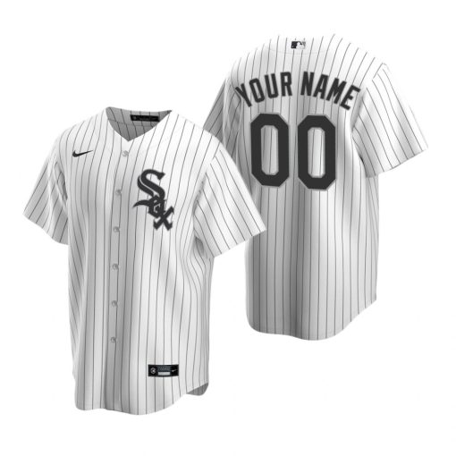 Custom Chicago White Sox White Cool Base Home Jersey