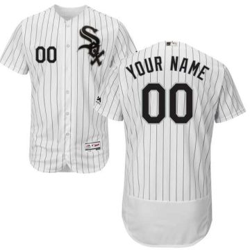 Custom Chicago White Sox White With Black Flexbase Mlb Collection Jersey