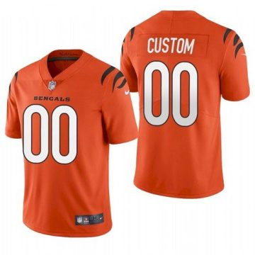 Custom Cincinnati Bengals 2021 New Orange Vapor Untouchable Limited Stitched Jersey