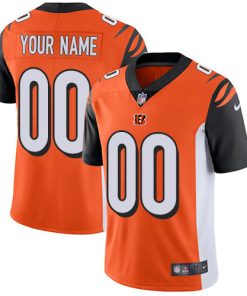 Custom Cincinnati Bengals Orange Vapor Untouchable Player Limited Jersey
