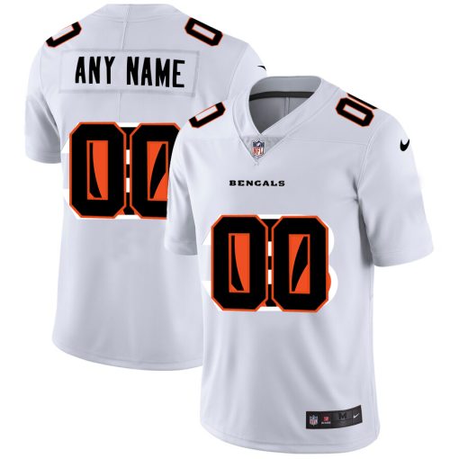 Custom Cincinnati Bengals White Team Big Logo Vapor Untouchable Limited Jersey