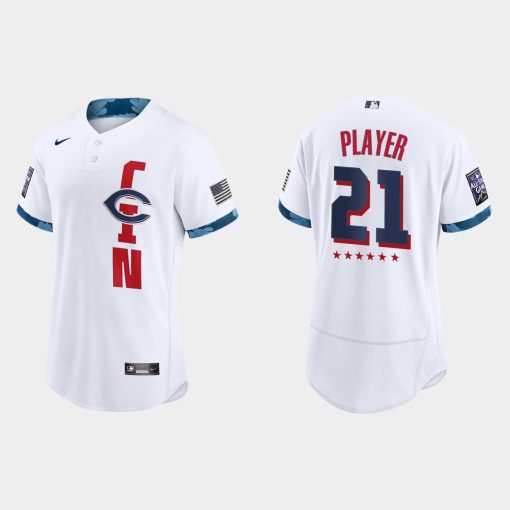 Custom Cincinnati Reds 2021 All-star Game Flex Base Jersey White