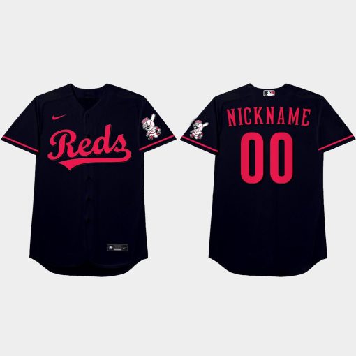 Custom Cincinnati Reds 2021 Players' Weekend Nickname Jersey Black