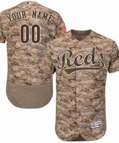 Custom Cincinnati Reds Camo Flexbase Collection Jersey