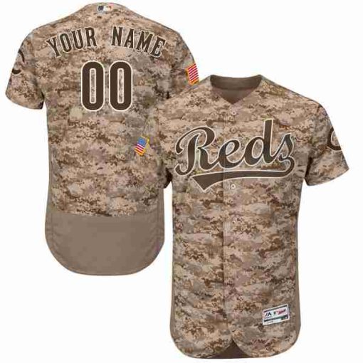 Custom Cincinnati Reds Camo Flexbase Collection Jersey