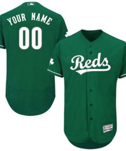 Custom Cincinnati Reds Green Celtic Flexbase Collection Jersey