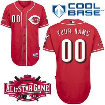 Custom Cincinnati Reds Personalized Alternate Jersey With 2015 All-star Patch