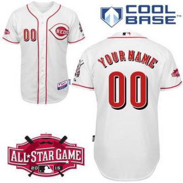 Custom Cincinnati Reds Personalized Home Jersey With 2015 All-star Patch