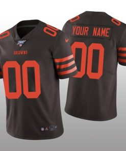 Custom Cleveland Browns Brown Color Rush Limited 100th Season Jersey