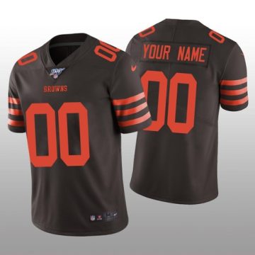 Custom Cleveland Browns Brown Color Rush Limited 100th Season Jersey