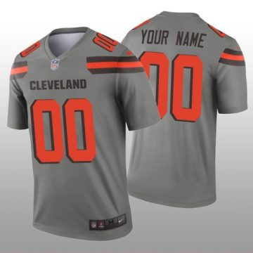 Custom Cleveland Browns Gray Inverted Legend Jersey